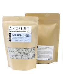 Amestec de Sare de Baie din Himalaya, 500g - Relax, cu Aromă de Lavandă și Ulei de Jojoba