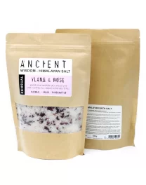 Amestec de Sare de Baie din Himalaya, 500g - Sensual, cu Aromă de Ylang Ylang și Ulei de Cocos