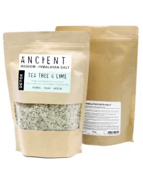 Amestec de Sare de Baie din Himalaya, 500g - Detox, cu Aromă de Tea Tree, Lime și Ulei de Luminița Nopții
