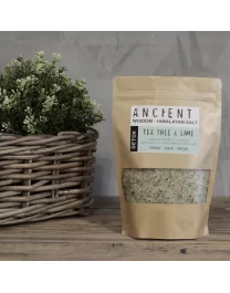 Amestec de Sare de Baie din Himalaya, 500g - Detox, cu Aromă de Tea Tree, Lime și Ulei de Luminița Nopții